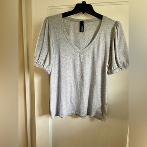 Bobi Gray Puff Sleeve cotton t-shirt top